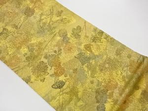 リサイクル　金彩菊に吹寄せ模様織出し袋帯